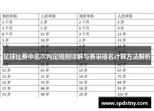 足球比赛中名次判定规则详解与赛事排名计算方法解析